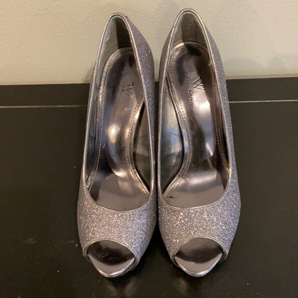 Lara Pewter Glitter Heels